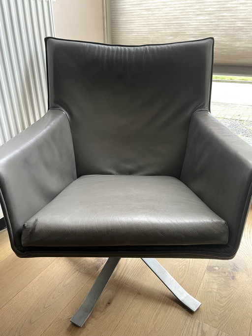 Fauteuil Design On Stock Djenné (Leder Lava/Grijs)