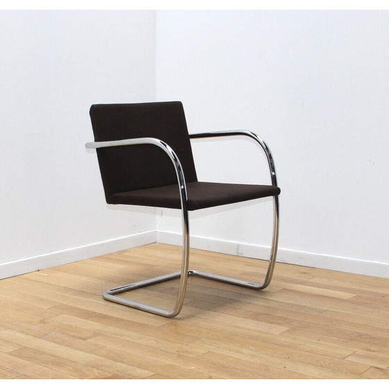 Image 1 of Vintage Brno2 bureaustoel in chroom metaal en bruine stof van Ludwig Van Der Rohe voor Knoll