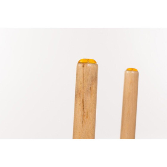 Image 1 of Vintage set van 2 stoelen in licht beukenhout