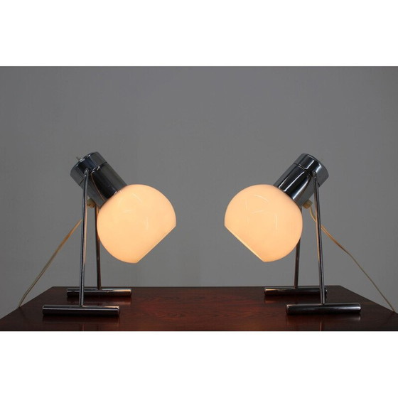 Image 1 of Paar vintage chromen tafellampen van Napako, 1960