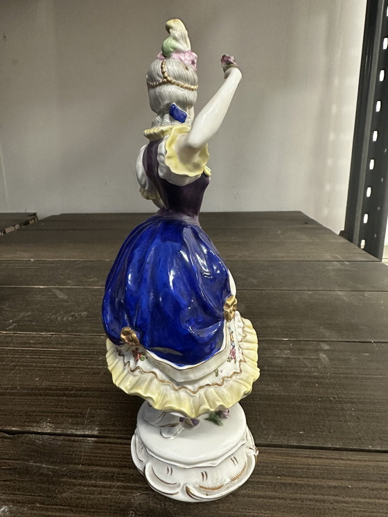 Image 1 of Élégants koppel - Sitzendorf Porcelaine Debut Xx E Siècle / H 26 Et 27 Cm
