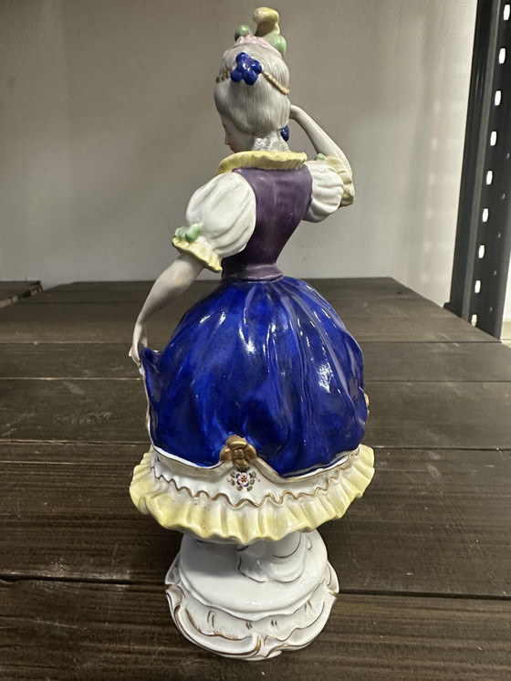 Image 1 of Élégants koppel - Sitzendorf Porcelaine Debut Xx E Siècle / H 26 Et 27 Cm