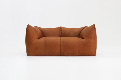 Cognac Leren Le Bambole Sofa Van Mario Bellini Voor B&B Italia, Jaren 70 