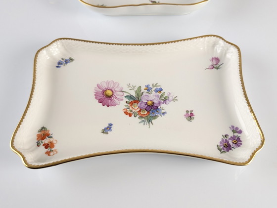 Image 1 of Royal Copenhagen koffie/thee servies met handgeschilderde Saksische bloemen 1930S