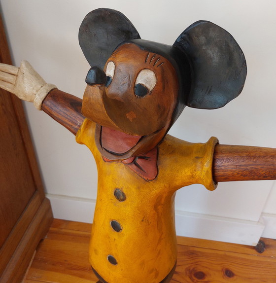 Image 1 of Vintage houtgesneden Mickey Mouse