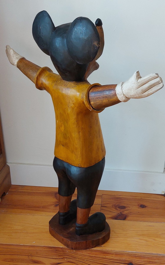 Image 1 of Vintage houtgesneden Mickey Mouse