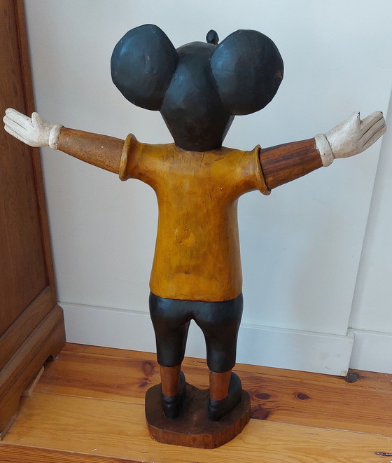 Image 1 of Vintage houtgesneden Mickey Mouse