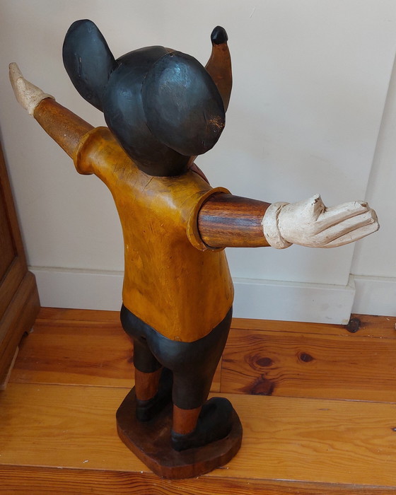 Image 1 of Vintage houtgesneden Mickey Mouse