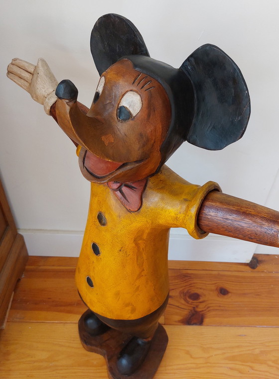 Image 1 of Vintage houtgesneden Mickey Mouse