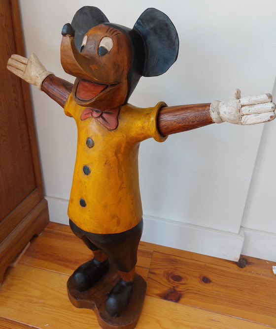 Image 1 of Vintage houtgesneden Mickey Mouse