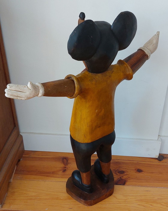 Image 1 of Vintage houtgesneden Mickey Mouse