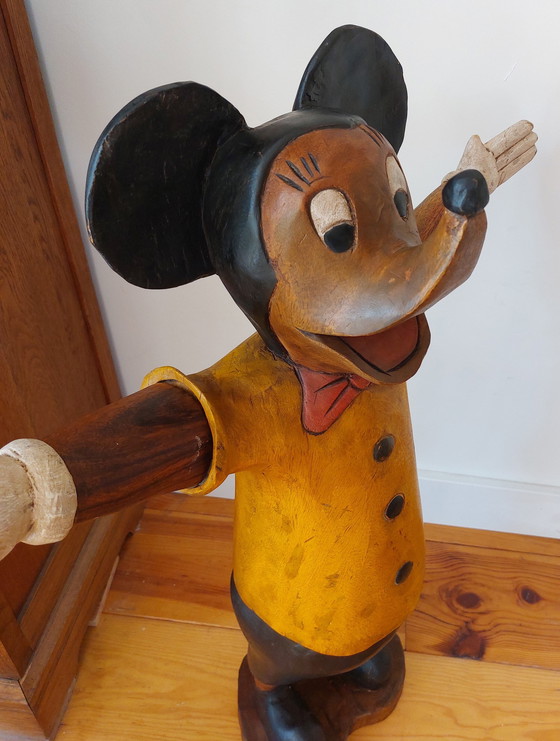 Image 1 of Vintage houtgesneden Mickey Mouse