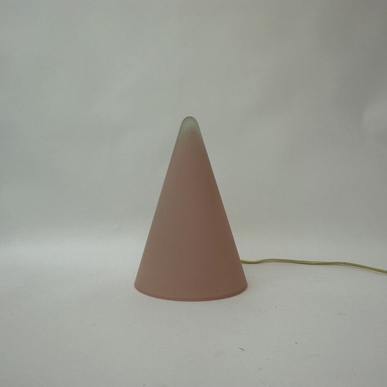 Image 1 of Vintage Teepee tafellamp in roze glas van Sce, Frankrijk 1970