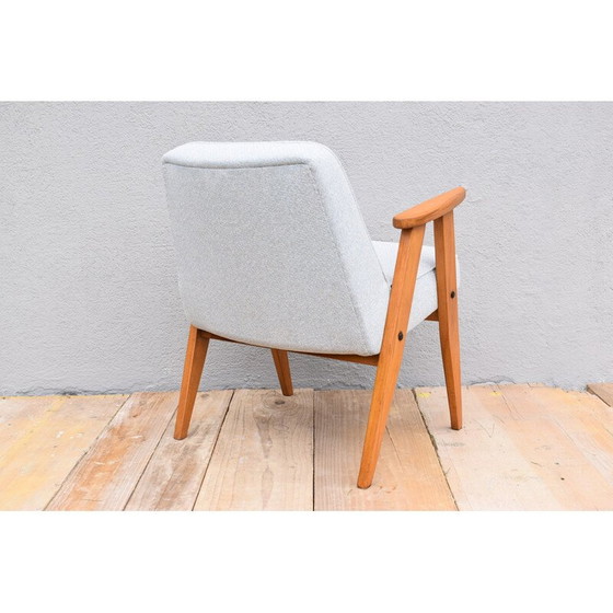 Image 1 of Vintage lichtblauwe fauteuil van Józef Chierowski voor lDolnoslaska Swiebodzice, Polen 1960