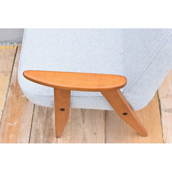 Image 1 of Vintage lichtblauwe fauteuil van Józef Chierowski voor lDolnoslaska Swiebodzice, Polen 1960