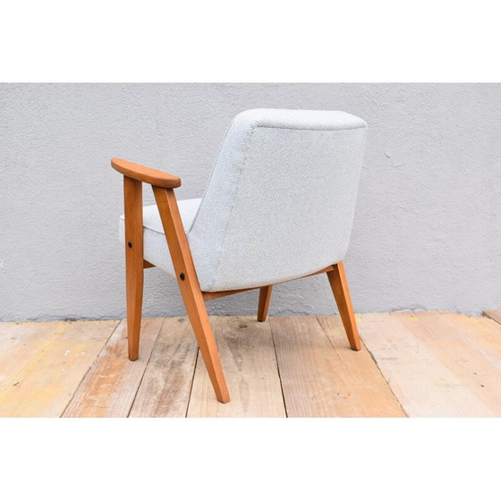 Image 1 of Vintage lichtblauwe fauteuil van Józef Chierowski voor lDolnoslaska Swiebodzice, Polen 1960