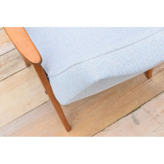 Image 1 of Vintage lichtblauwe fauteuil van Józef Chierowski voor lDolnoslaska Swiebodzice, Polen 1960