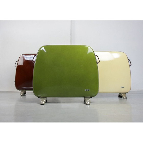 Image 1 of Vintage groen geëmailleerd kacheltje van Eka, 1960