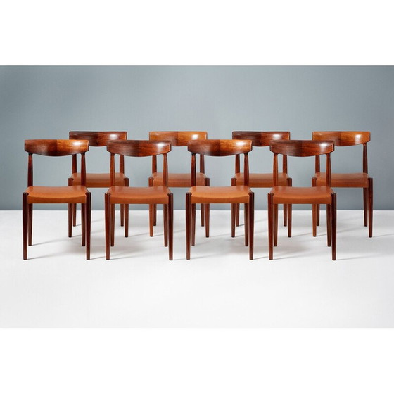 Image 1 of Set van 8 vintage palissander eetkamerstoelen van Knud Faerch 1950