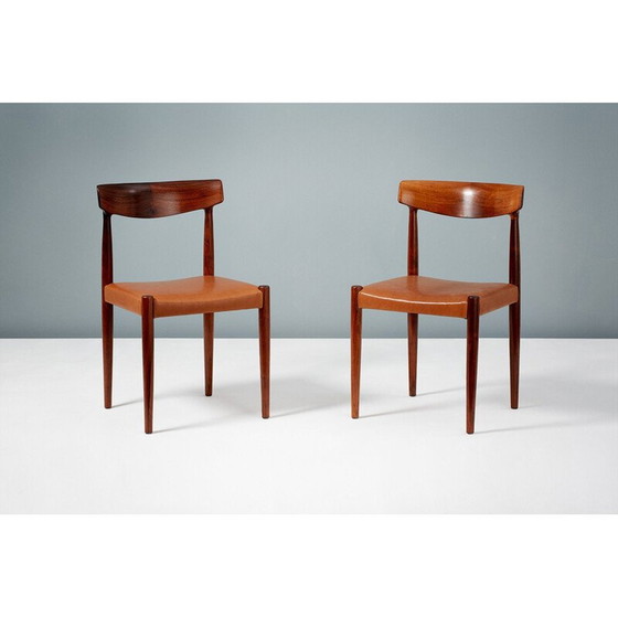 Image 1 of Set van 8 vintage palissander eetkamerstoelen van Knud Faerch 1950