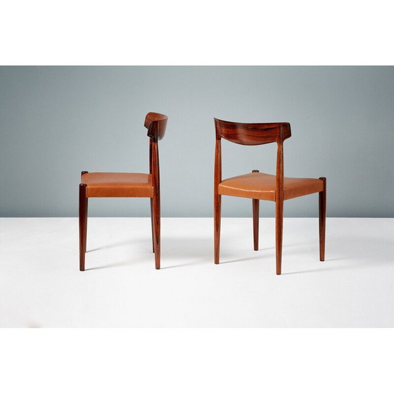 Image 1 of Set van 8 vintage palissander eetkamerstoelen van Knud Faerch 1950