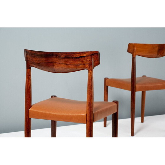 Image 1 of Set van 8 vintage palissander eetkamerstoelen van Knud Faerch 1950