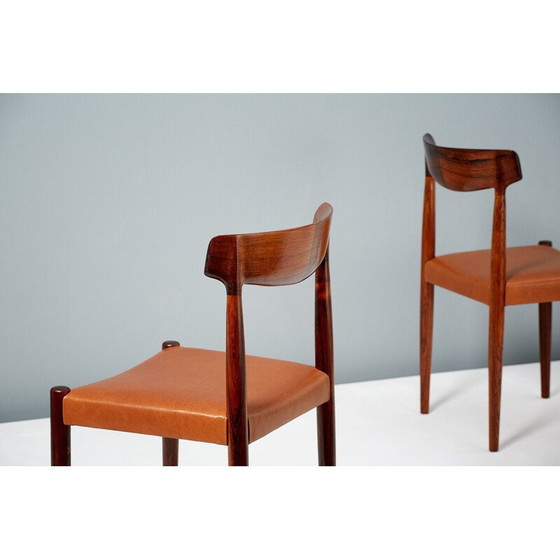 Image 1 of Set van 8 vintage palissander eetkamerstoelen van Knud Faerch 1950