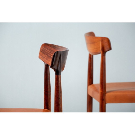 Image 1 of Set van 8 vintage palissander eetkamerstoelen van Knud Faerch 1950