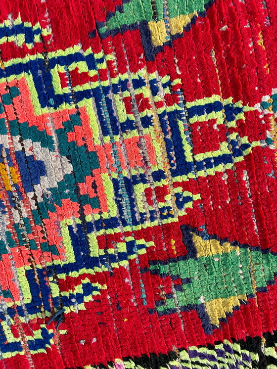 Image 1 of Berber Marokkaans Rood Katoenen Vloerkleed