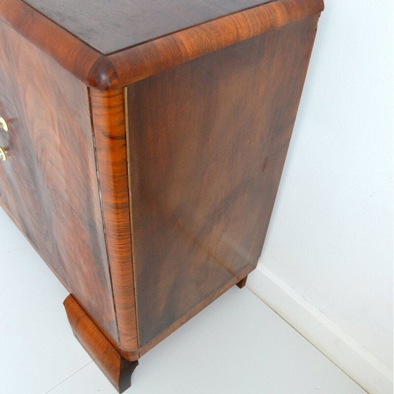 Image 1 of Vintage Art Deco walnoot en eiken dressoir met 2 deuren, 1930