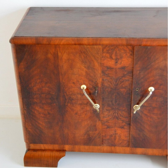 Image 1 of Vintage Art Deco walnoot en eiken dressoir met 2 deuren, 1930