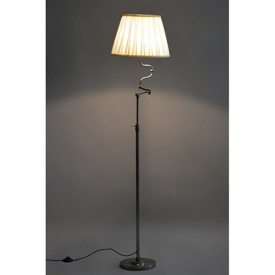 Image 1 of Vintage Art Deco vloerlamp van chroomstaal, Tsjecho-Slowakije 1920