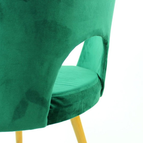 Image 1 of Set van 4 vintage eetkamerstoelen in fluweel van Oswald Haerdtl voor Ton, Tsjecho-Slowakije 1950