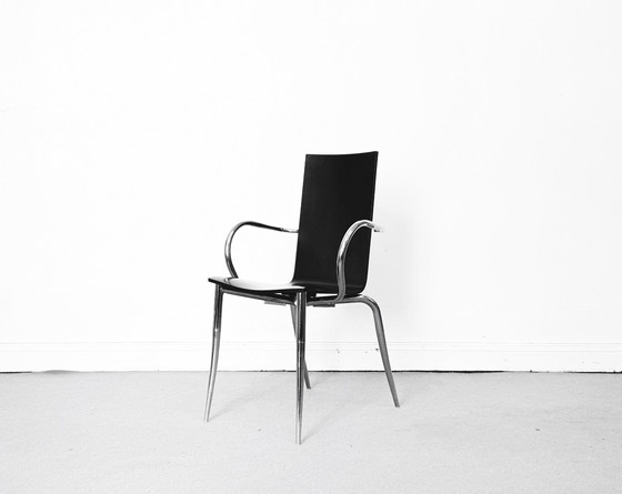 Image 1 of 1/10 Phillipe Starck Stoelen Armstoel Olly Tango Driade Ebben Zwart Chroom