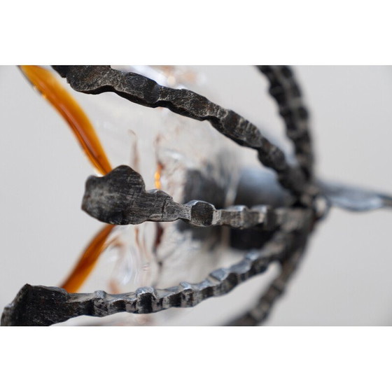 Image 1 of Vintage vloerlamp in geblazen Murano glas en metaal voor Mazzega, Italië 1960