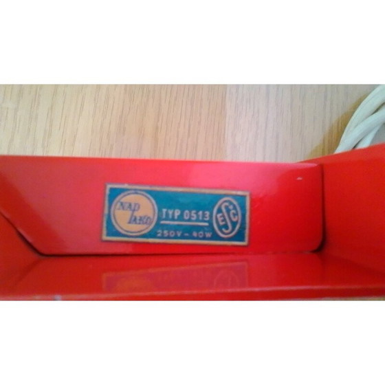 Image 1 of Vintage rode tafellamp van Josef Hurka - 1950
