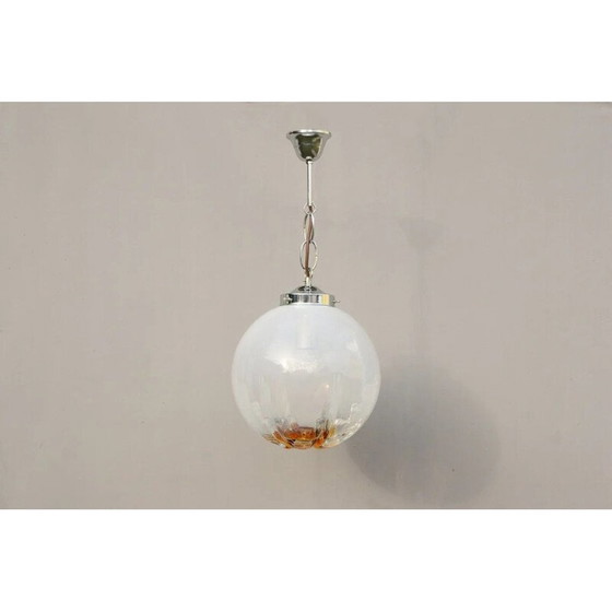 Image 1 of Vintage murano glazen hanger lazmp "Mazzega Sphere", Italië 1970