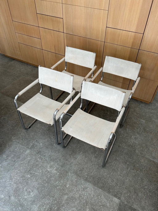 4x Buisframe stoelen