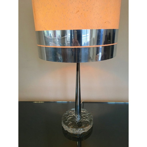 Vintage lamp in zilverglas van Angelo Brotto, Italië 1970