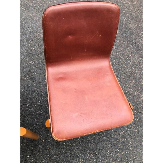 Image 1 of Set van 4 vintage stoelen in Italiaans leer 1970