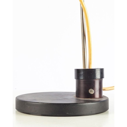 Vintage zwart metalen bureaulamp Schwarze Ostdeutsche Schreibtischlampe, Duitsland 1960