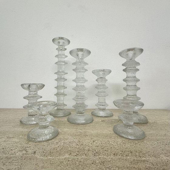 Image 1 of Set van 7 vintage kandelaars van Timo Sarpaneva voor IIttala, Finland 1970