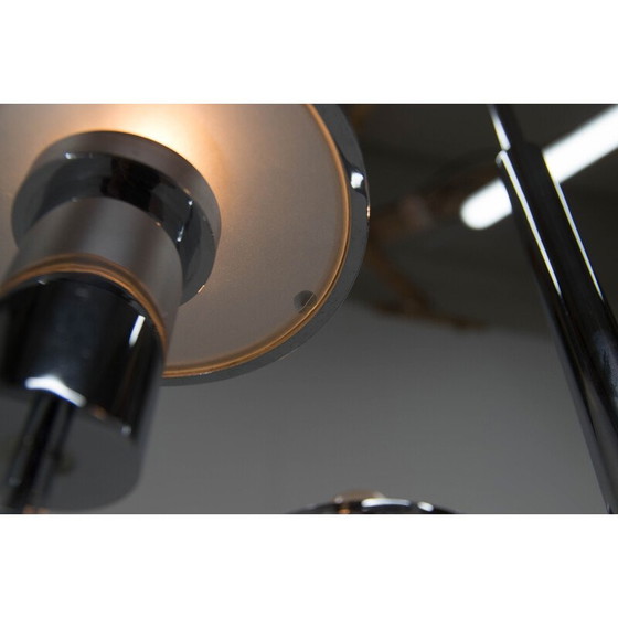 Image 1 of Vintage functionalistische kroonluchter in chroom en glas, jaren 1930
