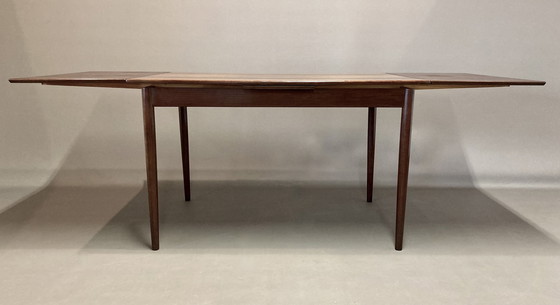 Image 1 of Scandinavisch ontwerp" 1950 Rosewood hoge tafel en 6 stoelen.