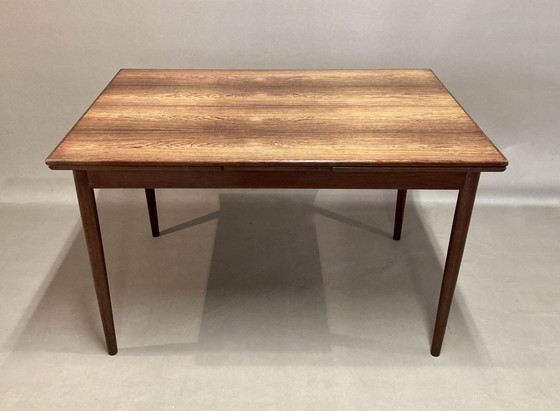 Image 1 of Scandinavisch ontwerp" 1950 Rosewood hoge tafel en 6 stoelen.