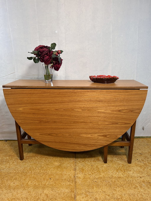 Mid-Century Retro Vintage Teak ovale blad-eetkamer/keukentafel 1960