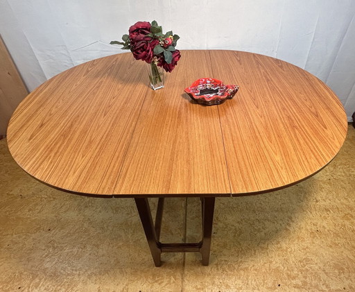 Mid-Century Retro Vintage Teak ovale blad-eetkamer/keukentafel 1960