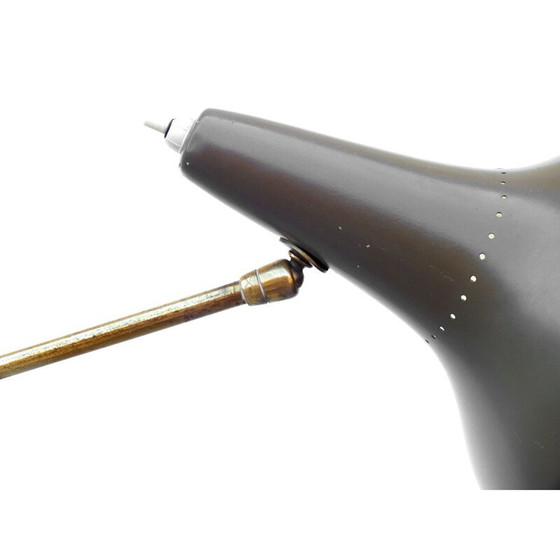 Image 1 of Vintage drie-armige vloerlamp in aluminium marmer van Stilnovo, 1950