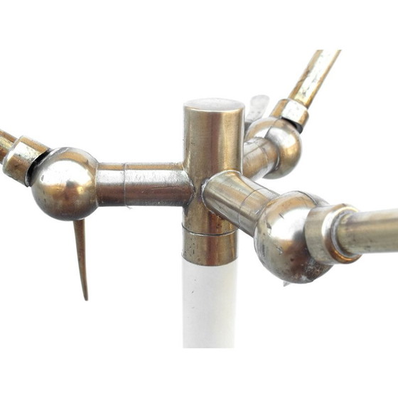 Image 1 of Vintage drie-armige vloerlamp in aluminium marmer van Stilnovo, 1950