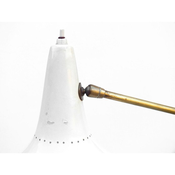Image 1 of Vintage drie-armige vloerlamp in aluminium marmer van Stilnovo, 1950